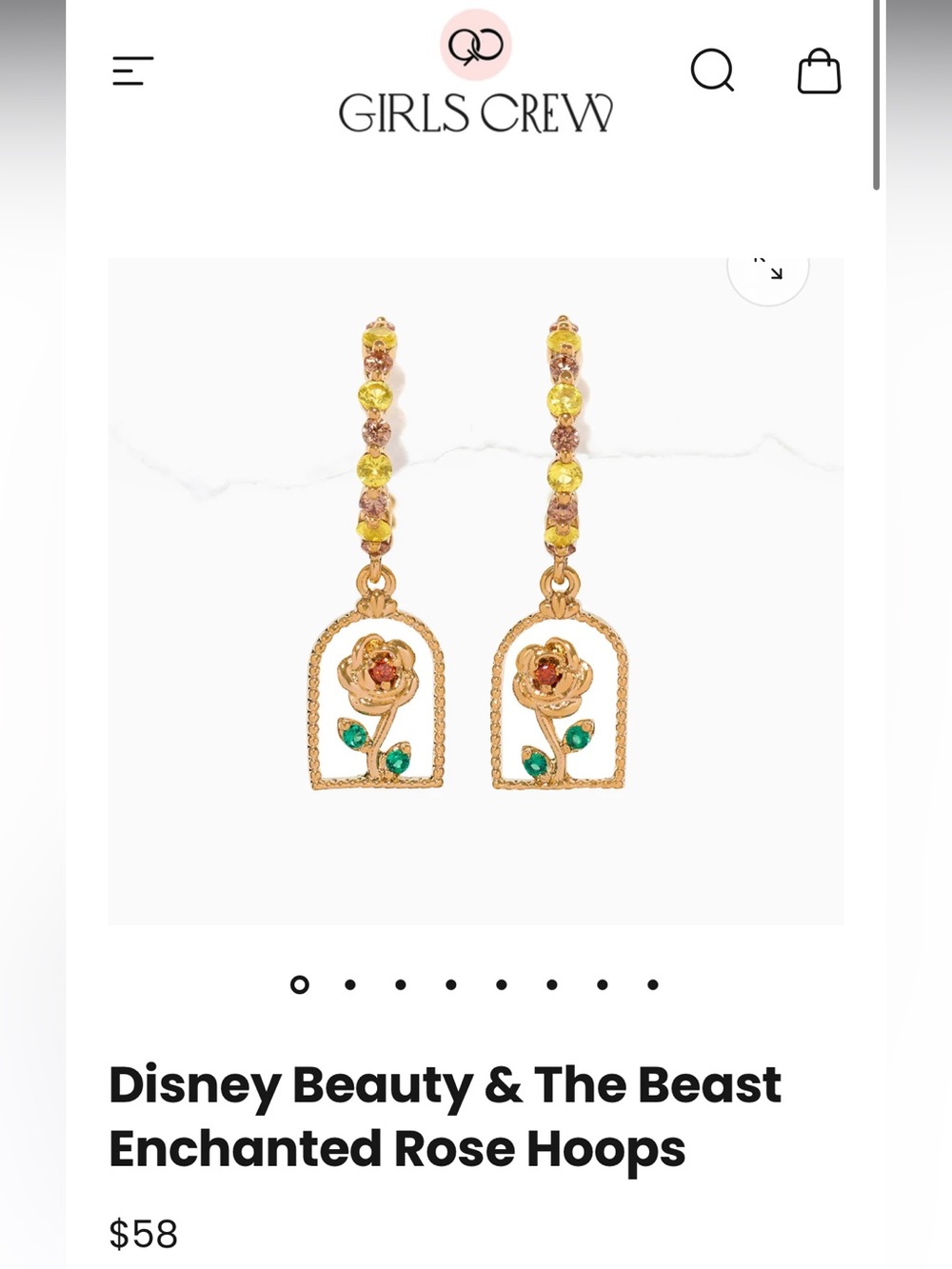 girls crew beauty and the beast enchanted rose hoops